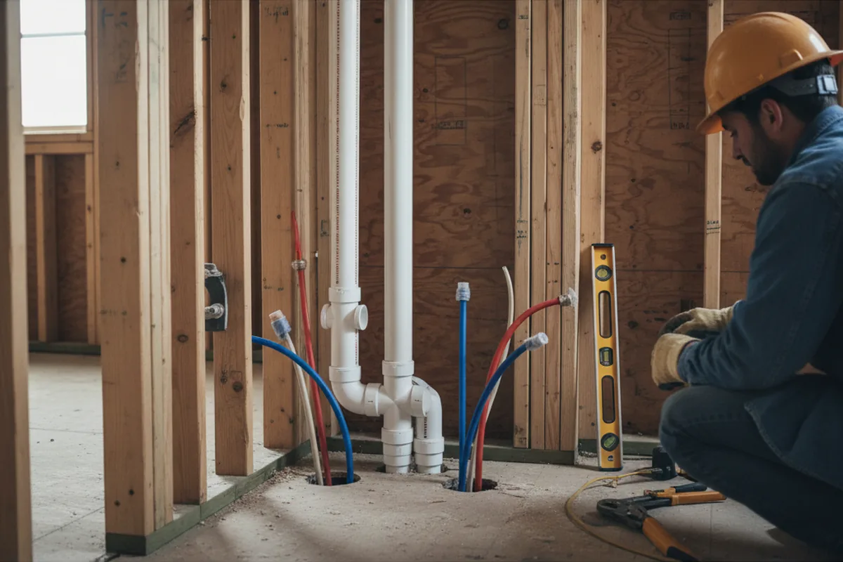 Drain and supply rough-in during Toilet Repair and Installation in Smithfield